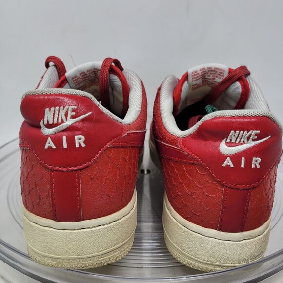 Nike Air Force 1 '07 LV8 718152-606 Low Red Croc Leather Sneaker Men's Sz 8.5 US - Picture 4 of 8